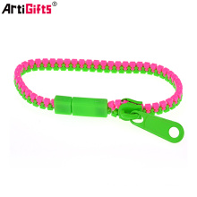 Wholesale custom fashion colorful zipper plastic bracelets bangle